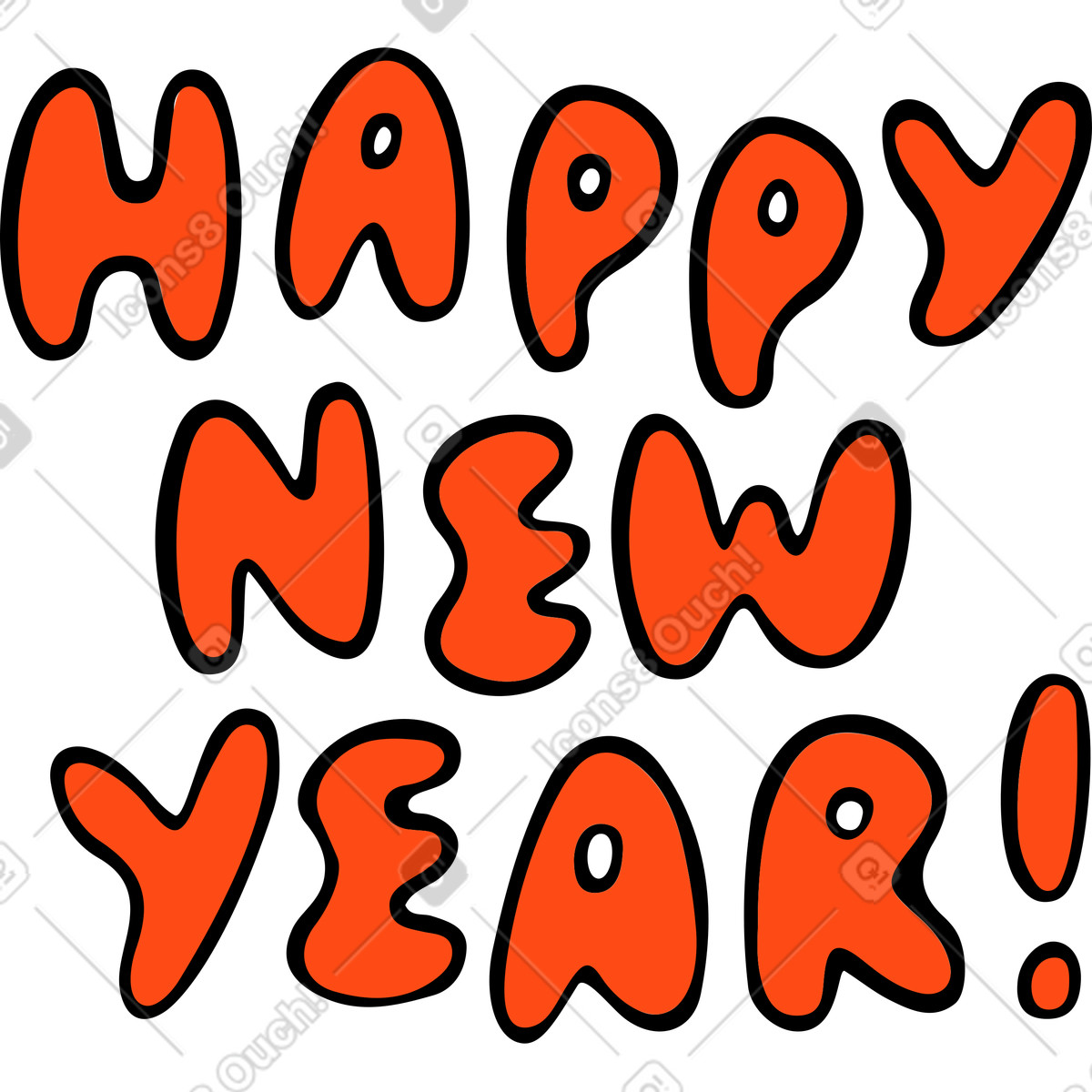 Comic スタイルの 新年あけましておめでとうございますテキストをレタリングします。 のイラストをPNG、SVG形式でダウンロード