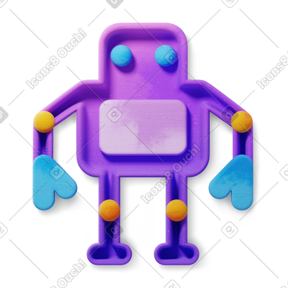 Colorful robot, Science fiction, Modern technology and robotics illustration in 3D Microsoft Fluent style download in PNG, SVG