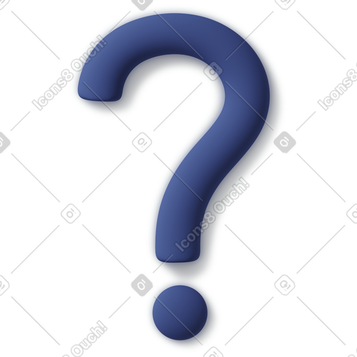 下载 3D Business 风格的 Blue question mark icon 插画，支持 PNG、SVG 格式