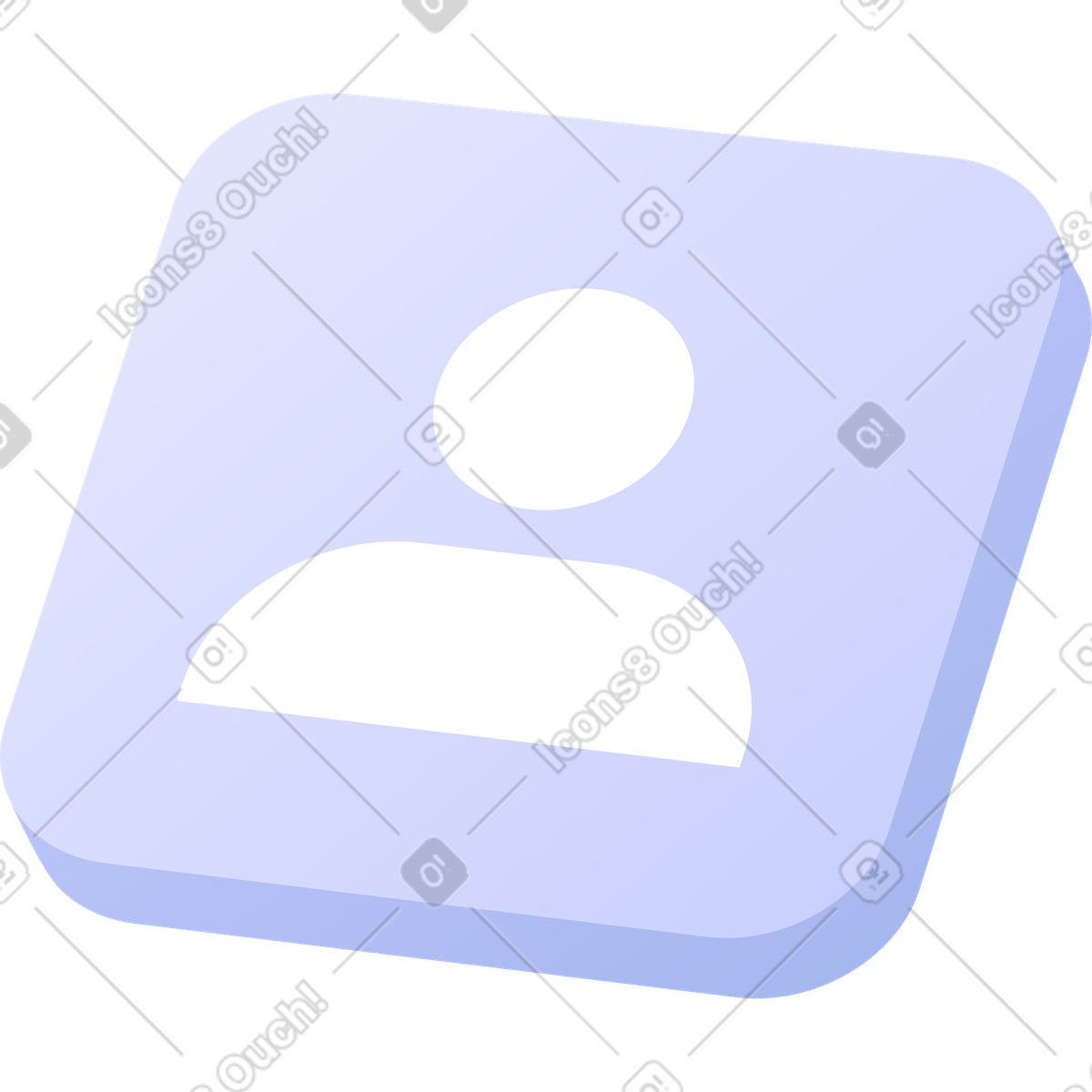 Team member user icon on square button illustration in Quantum style download in PNG, SVG