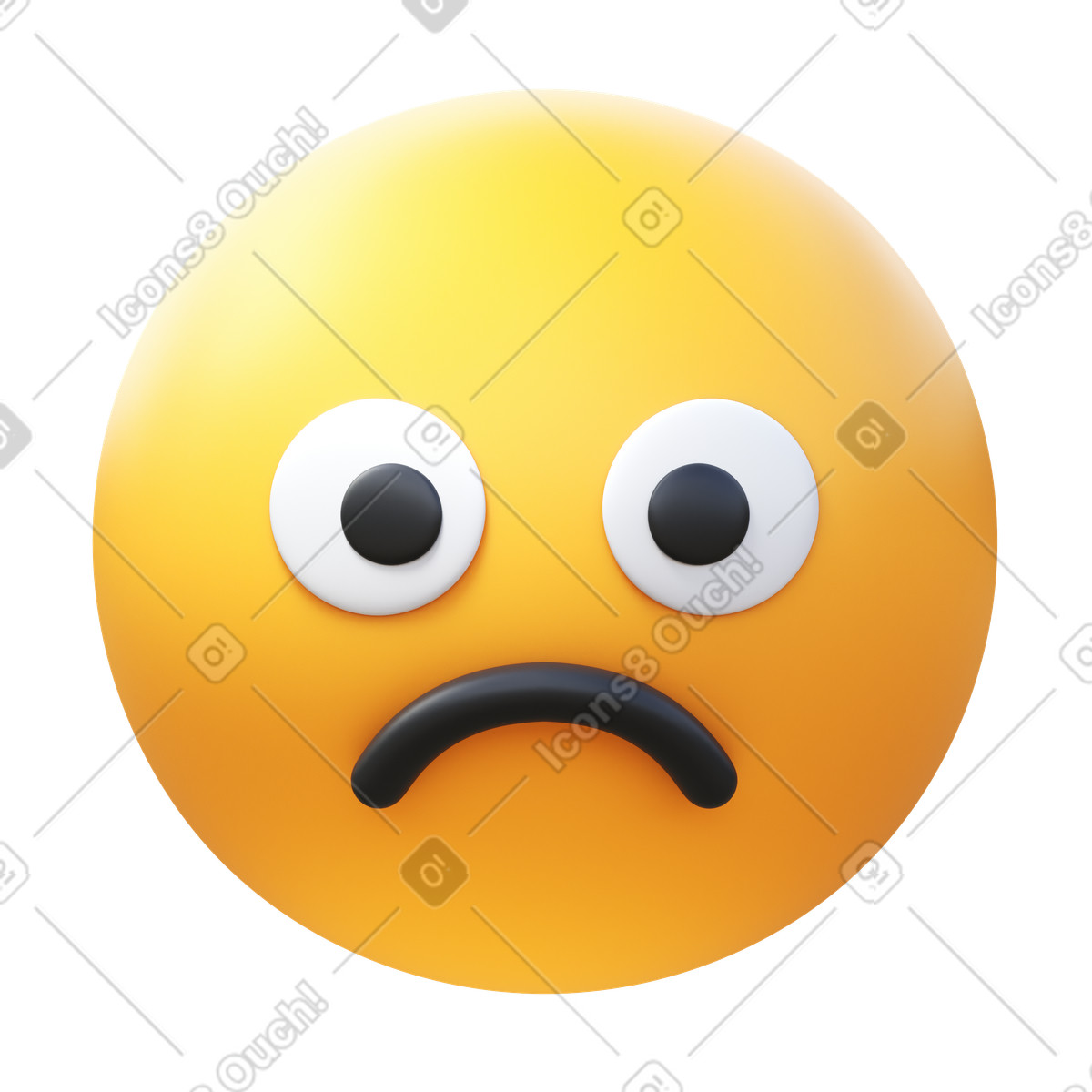 Ilustração de Frowning face em no estilo 3D Fluency para baixar em PNG, SVG