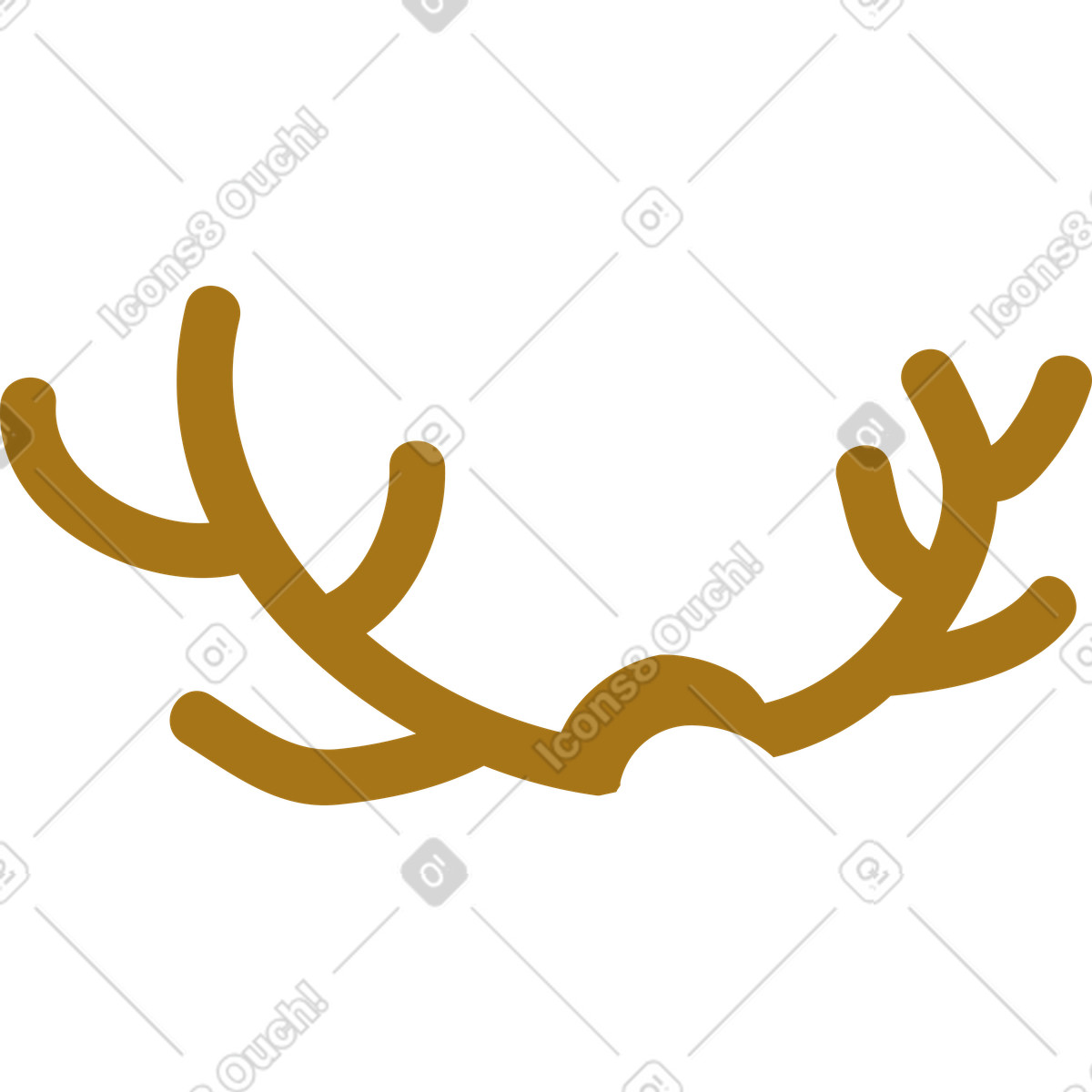Ilustración Cuernos de venado en estilo Woof a descargar en PNG y SVG