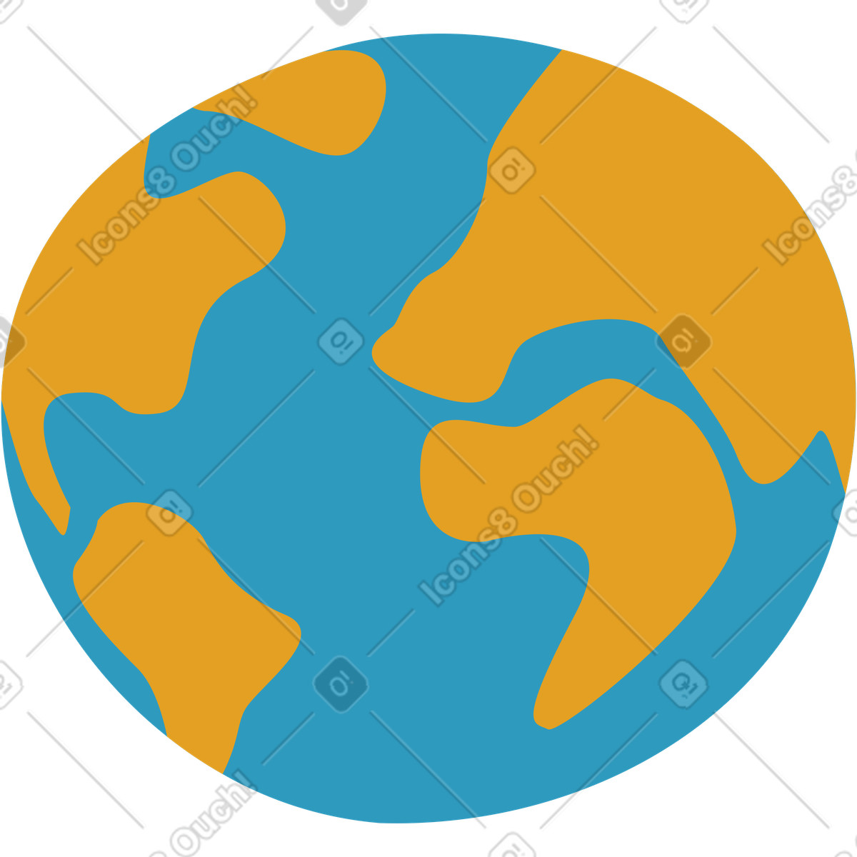 Globe illustration in Arabica style download in PNG, SVG