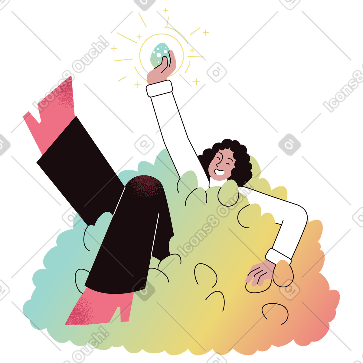 Easter egg hunt success, Festive search and celebration illustrazione in stile Delight scarica in PNG, SVG