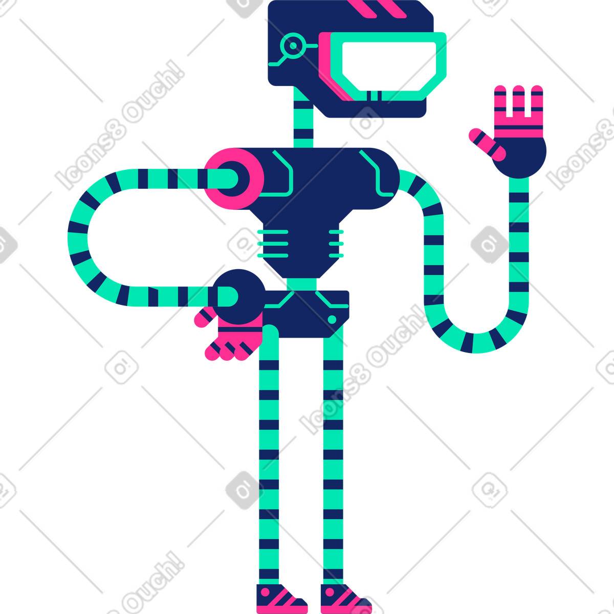 Ilustração de Robô em no estilo Cyborg para baixar em PNG, SVG