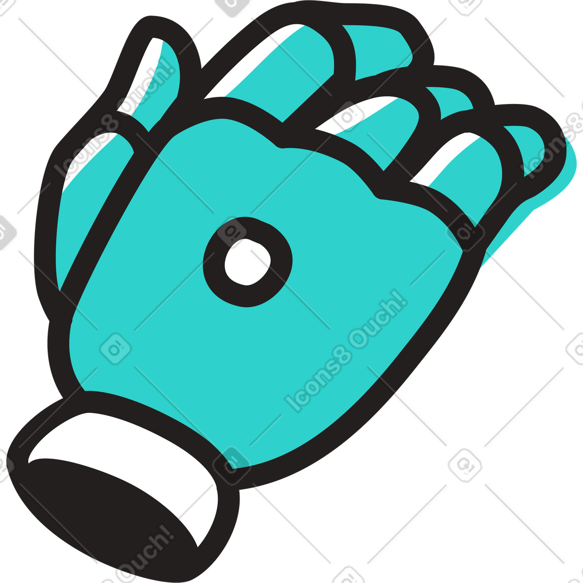 Mano destra del robot illustrazione in stile Little scarica in PNG, SVG