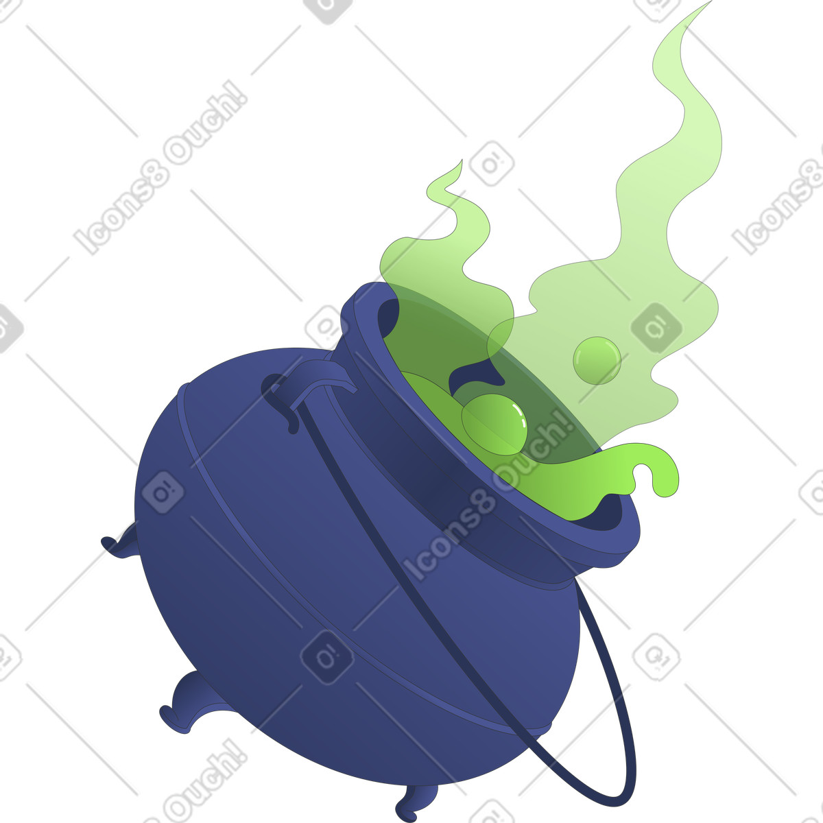 Illustration Chaudron avec potion dans le style Kit à télécharger aux formats PNG, SVG