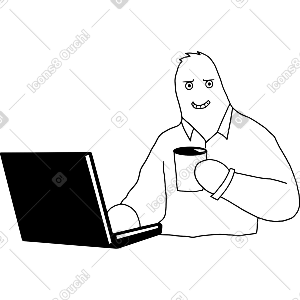 Dudes スタイルの 痛みを隠す落書き文字 のイラストをPNG、SVG形式でダウンロード