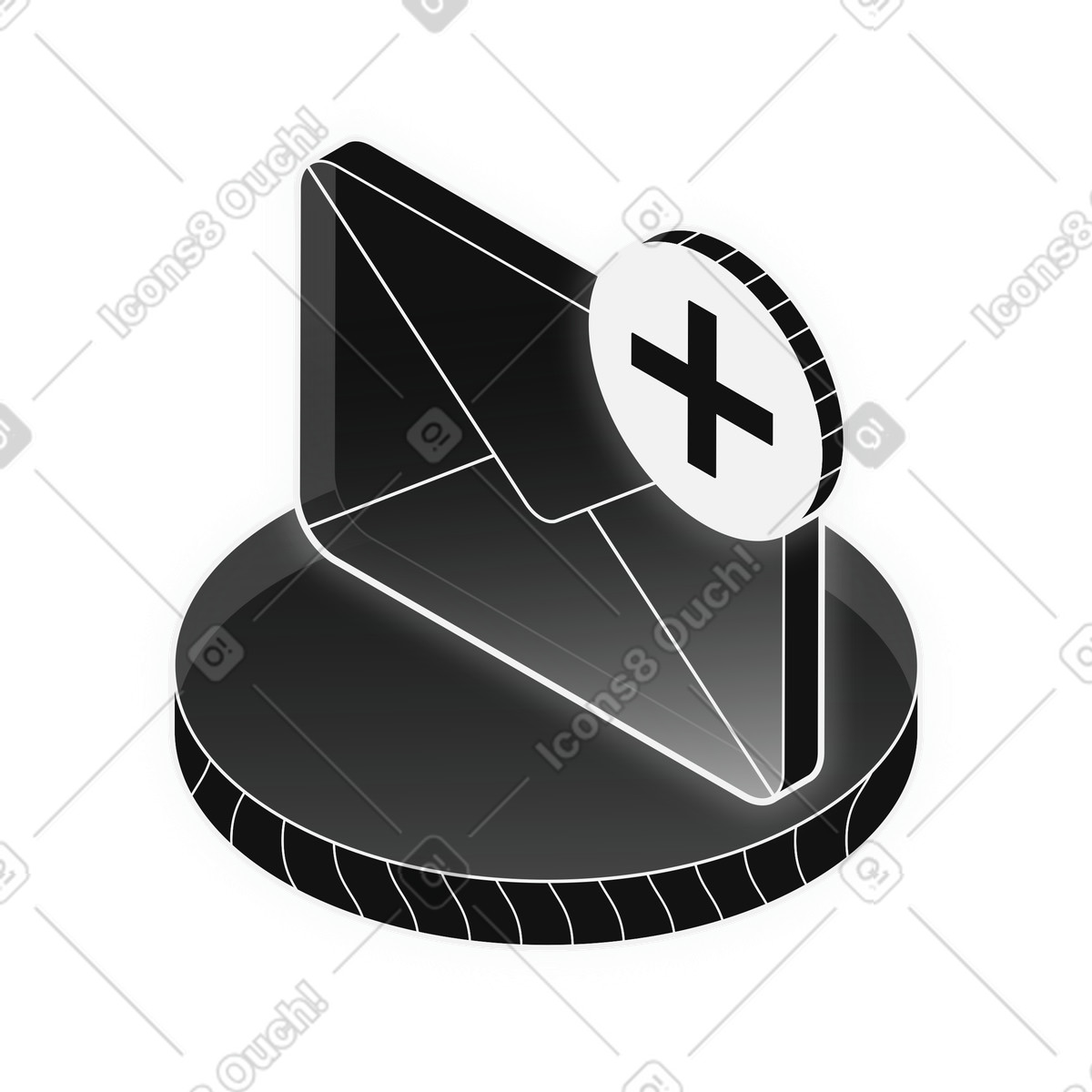 Ilustración Inbox management with add new email notification en estilo Inverse a descargar en PNG y SVG