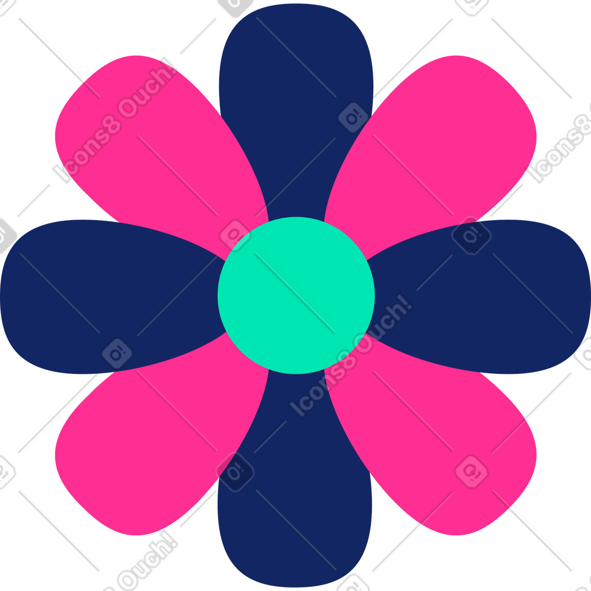 Ilustración Flor en estilo Cyborg a descargar en PNG y SVG