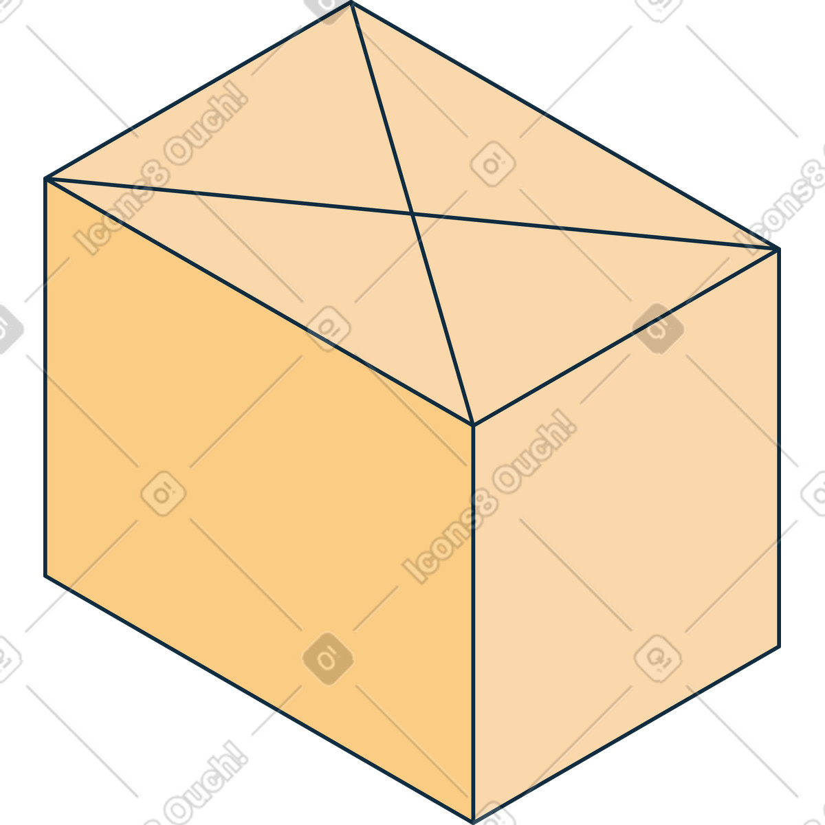 Closed box illustration in PNG, SVG