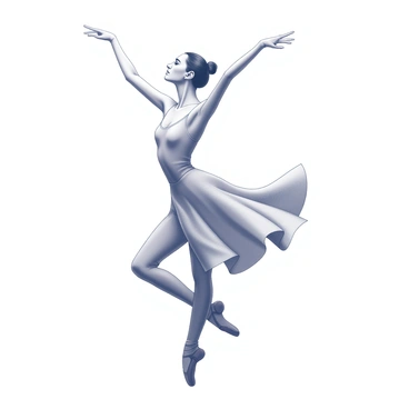 A ballet dancer posing gracefully, with flowing fabric mimicking the curves of the aorta