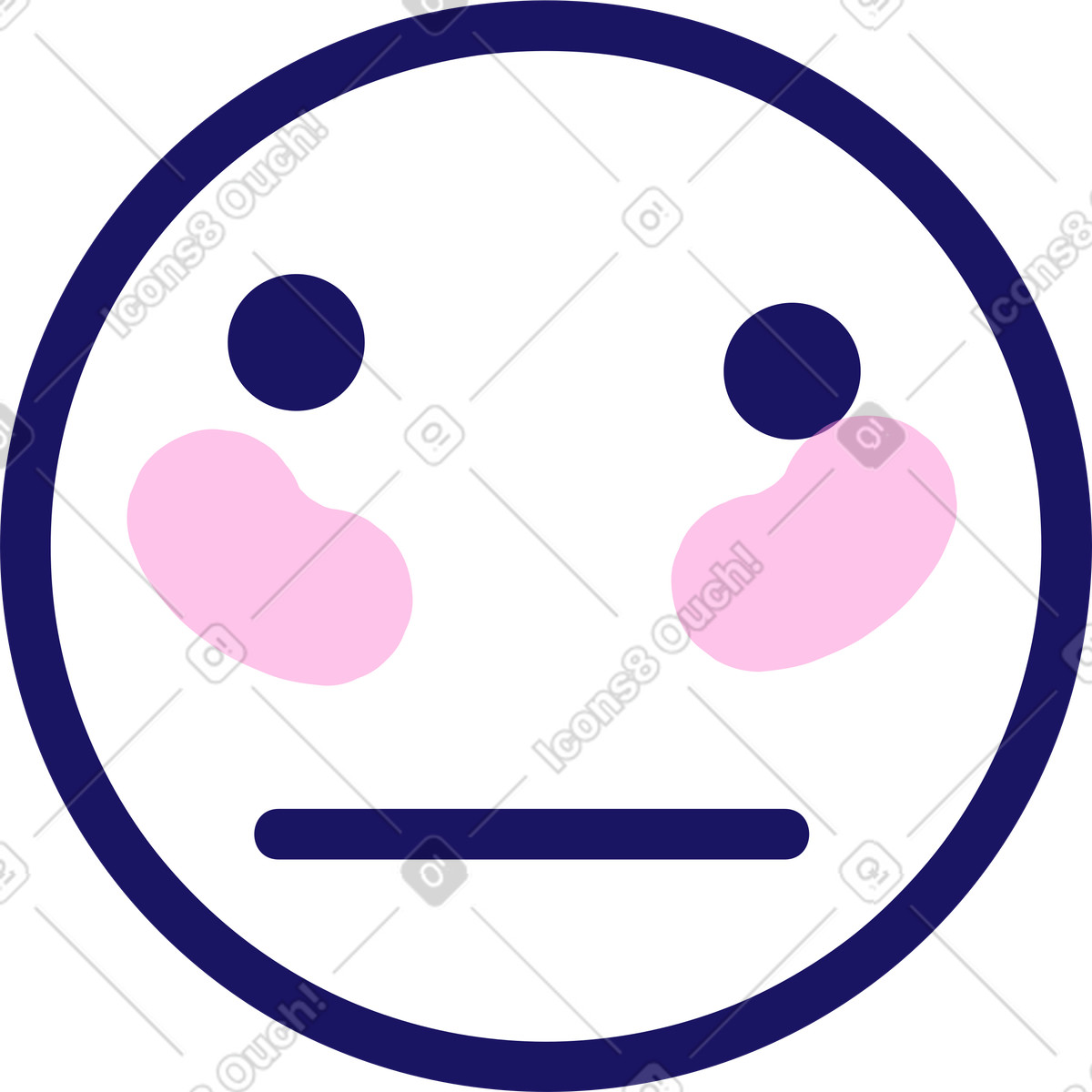 Ilustração de Emoji neutro em no estilo Matey para baixar em PNG, SVG