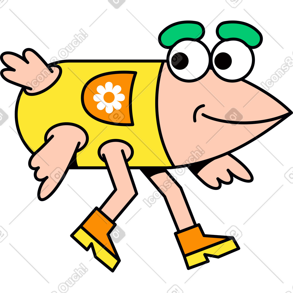 Character with wings and beak illustration in Droll style download in PNG, SVG