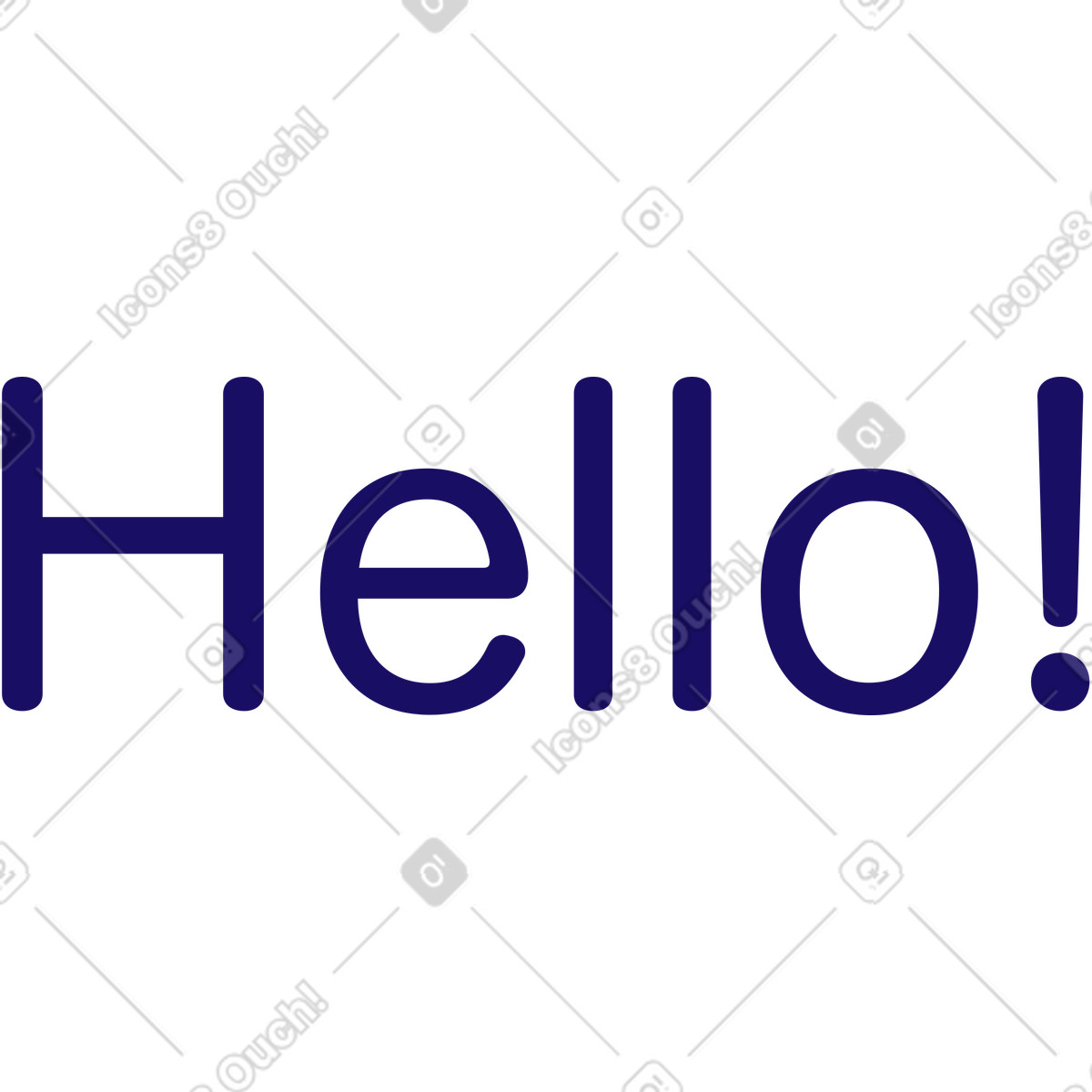 Ilustração de Letras olá texto em no estilo Bendy para baixar em PNG, SVG
