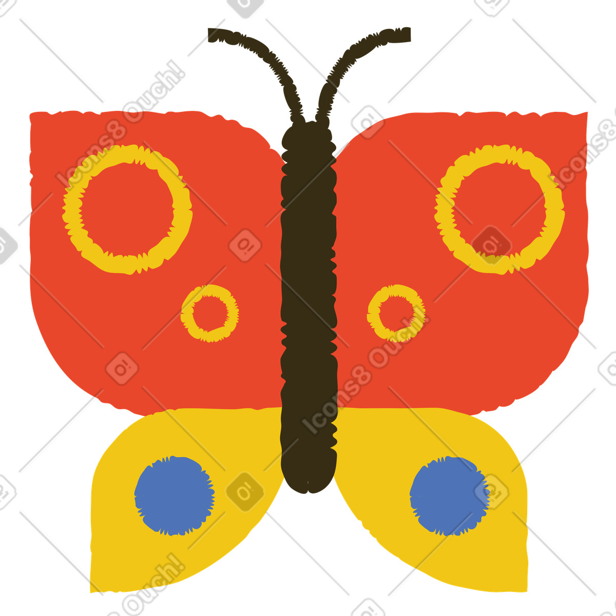 Schmetterling-Illustration im Bermuda-Stil als Download in PNG, SVG