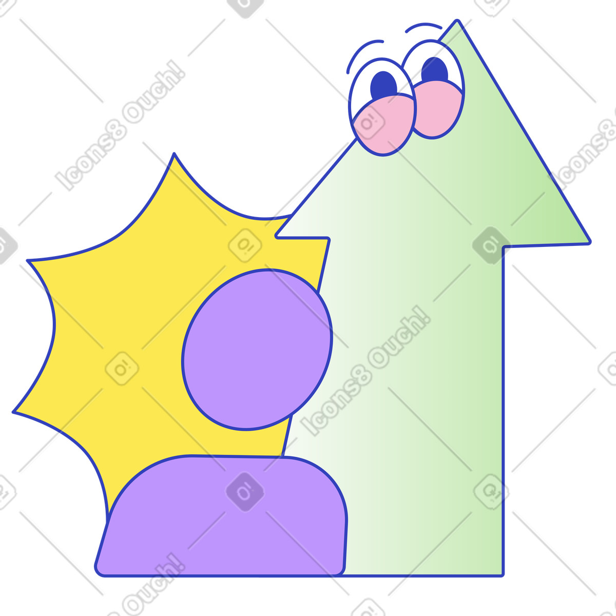 Personal growth and self-developmen,Individual progress and skill development,Career growth path illustration in Eyeful style download in PNG, SVG