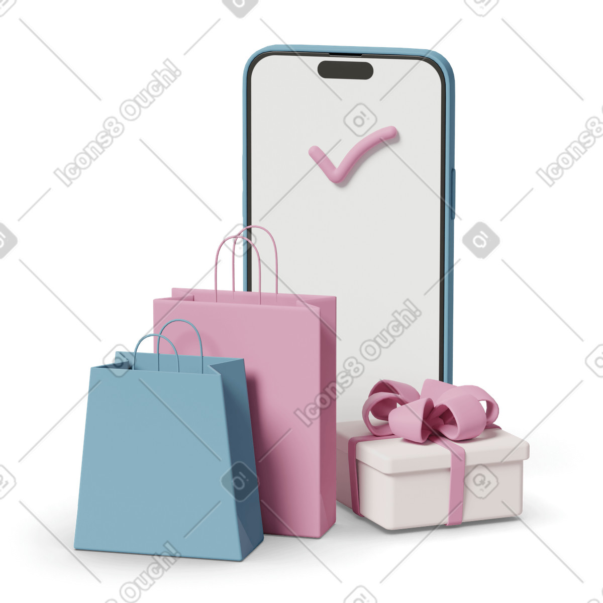 Online shopping-Illustration im 3D Casual life-Stil als Download in PNG, SVG