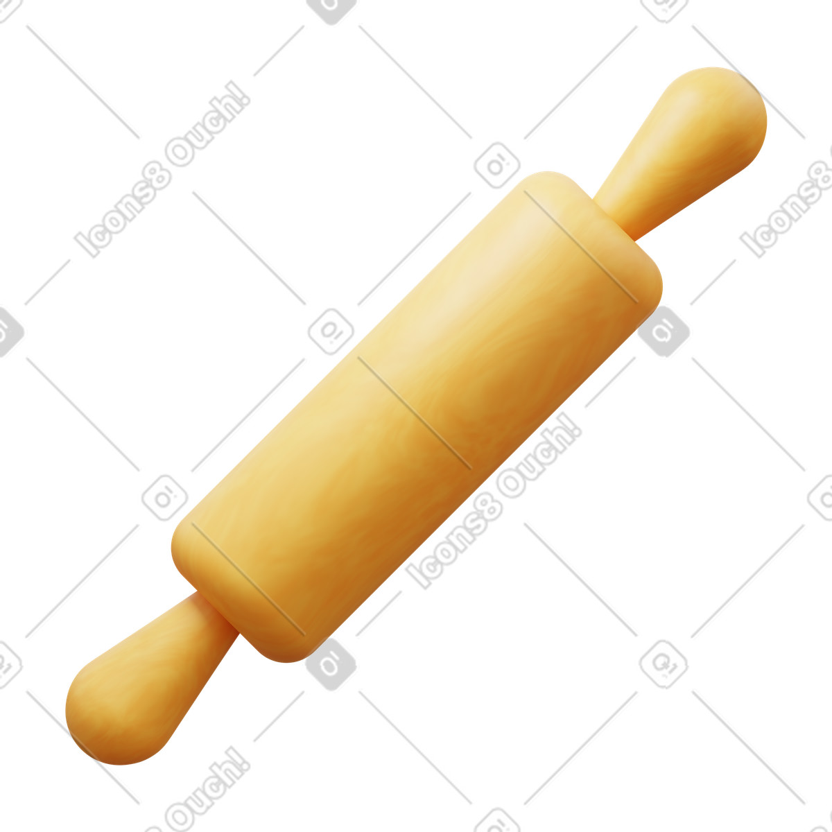 3D Fluency スタイルの Rolling pin のイラストをPNG、SVG形式でダウンロード
