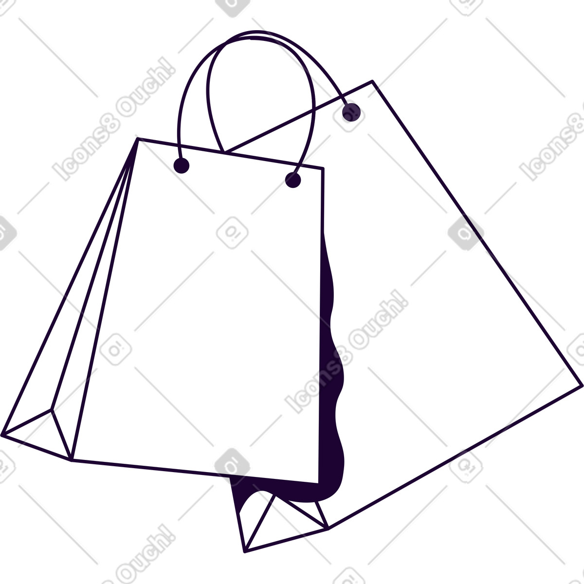 Ilustração de Duas sacolas compras papel em no estilo Martina para baixar em PNG, SVG