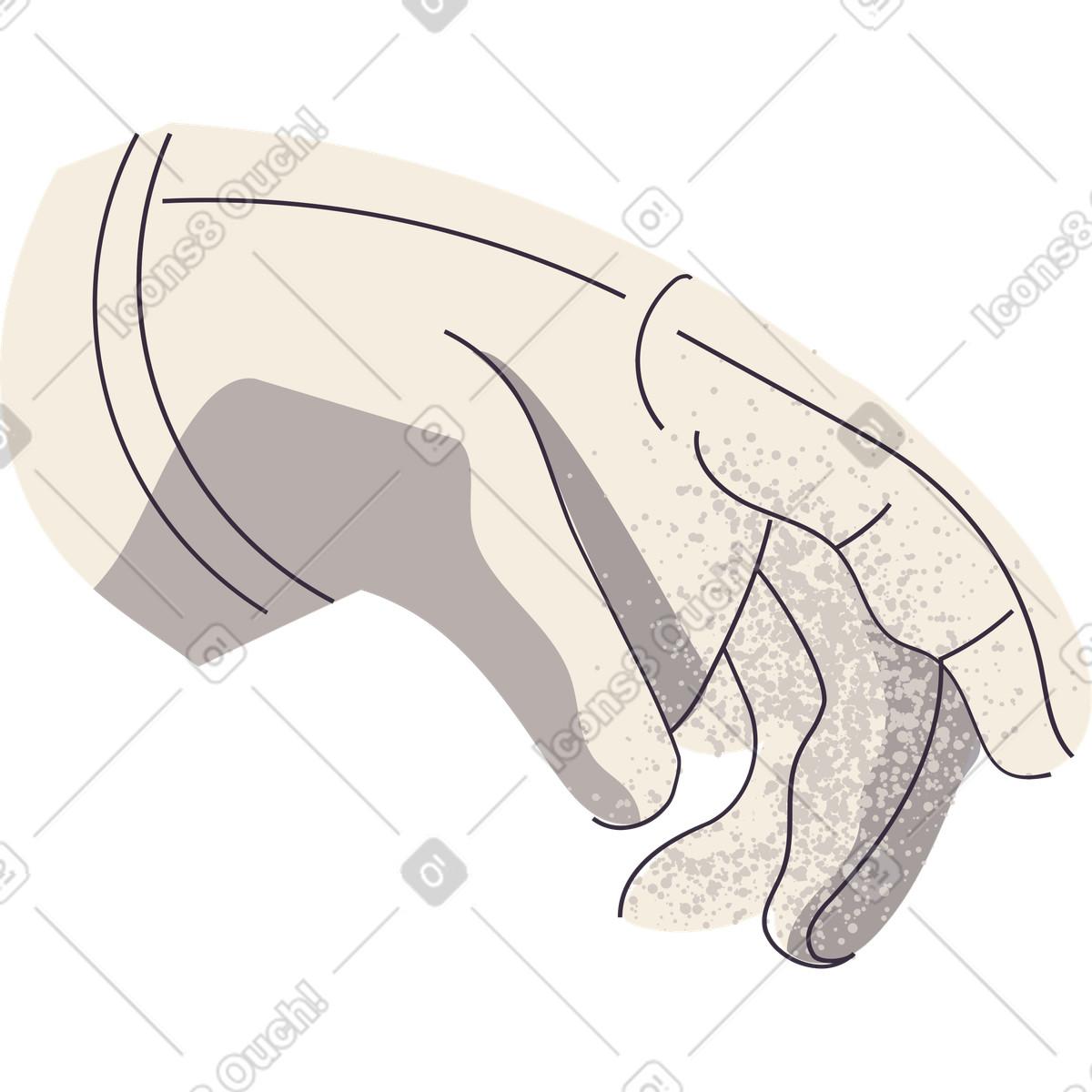 Astronautenhandschuh-Illustration im Pale-Stil als Download in PNG, SVG