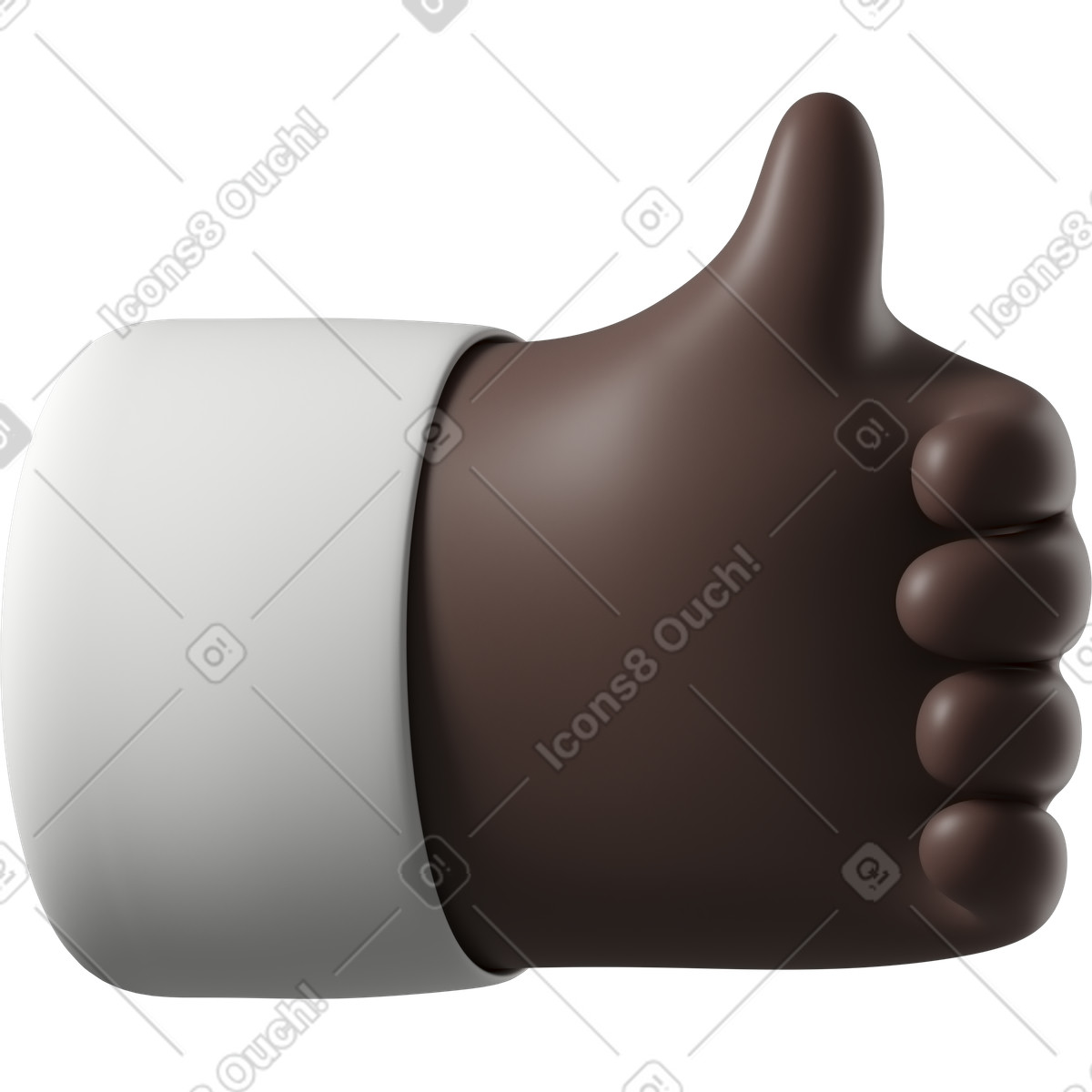 Black skin hand giving a like illustration in 3D Hands Fun&Wild style download in PNG, SVG
