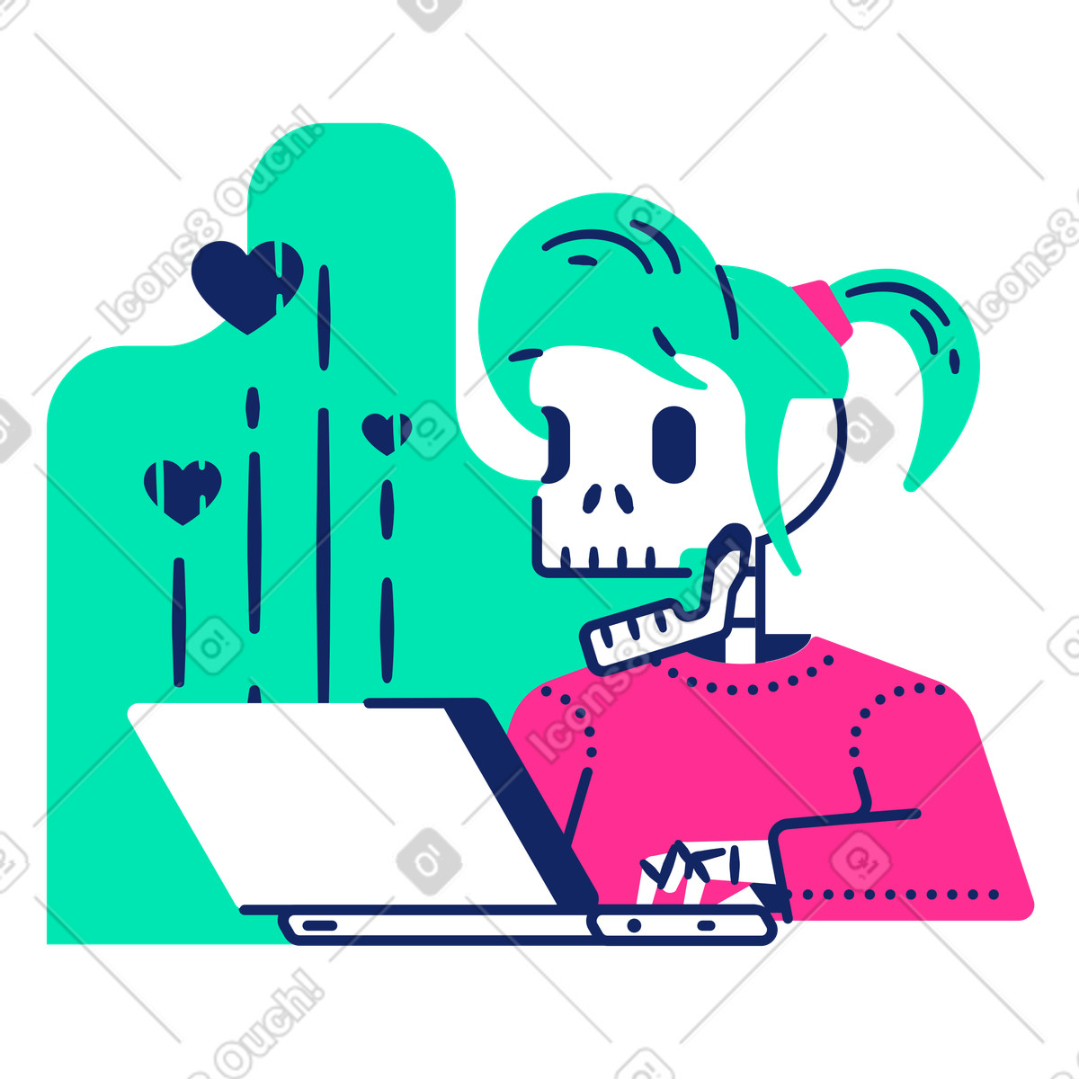 Ilustração de Love affair in chatting em no estilo Cyborg para baixar em PNG, SVG