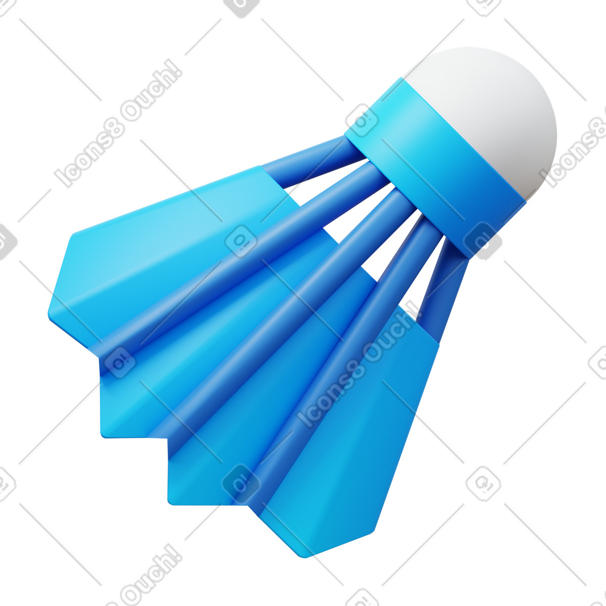 Shuttlecock illustration in 3D Fluency style download in PNG, SVG