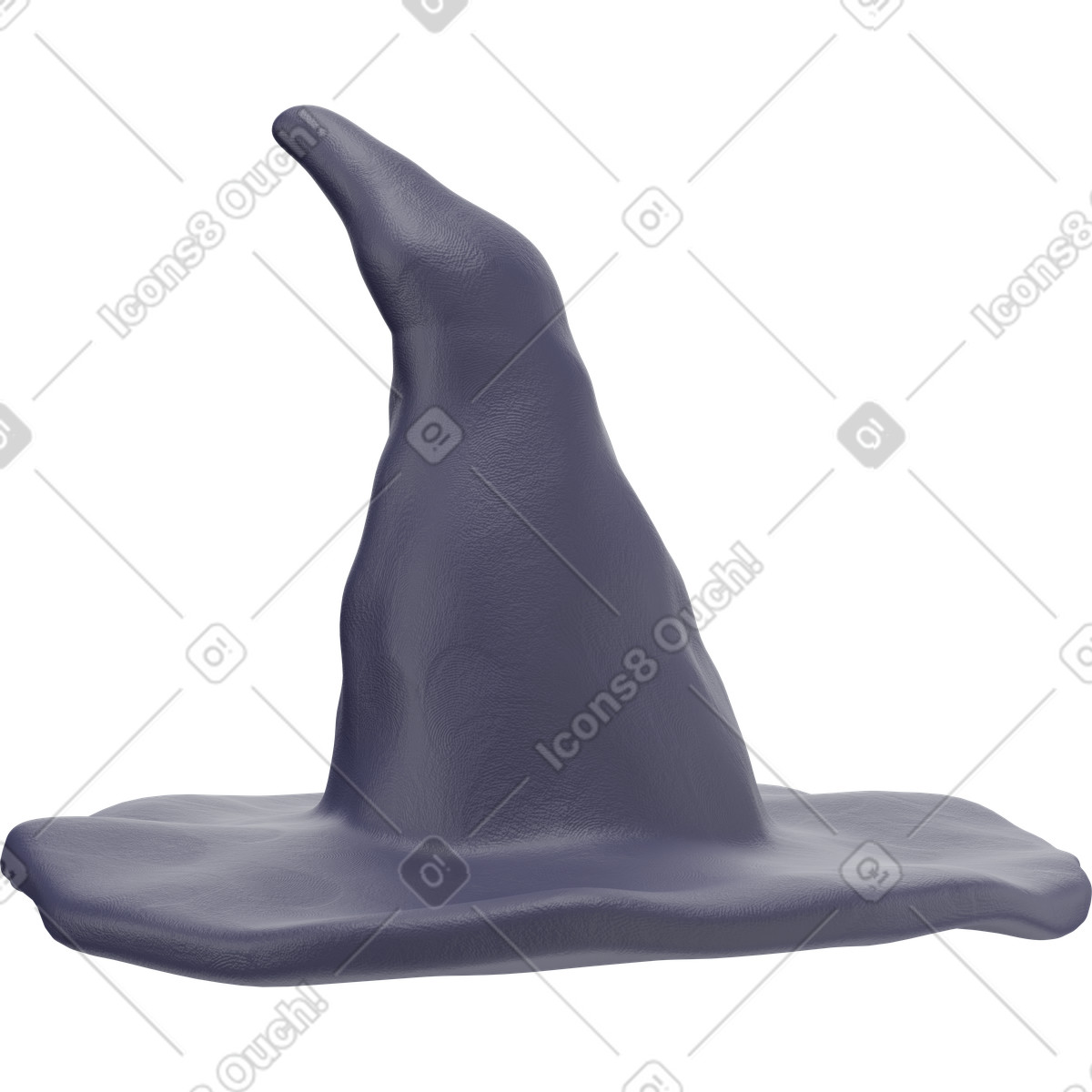 Ilustração de Chapéu bruxa preto em no estilo 3D Stripy para baixar em PNG, SVG