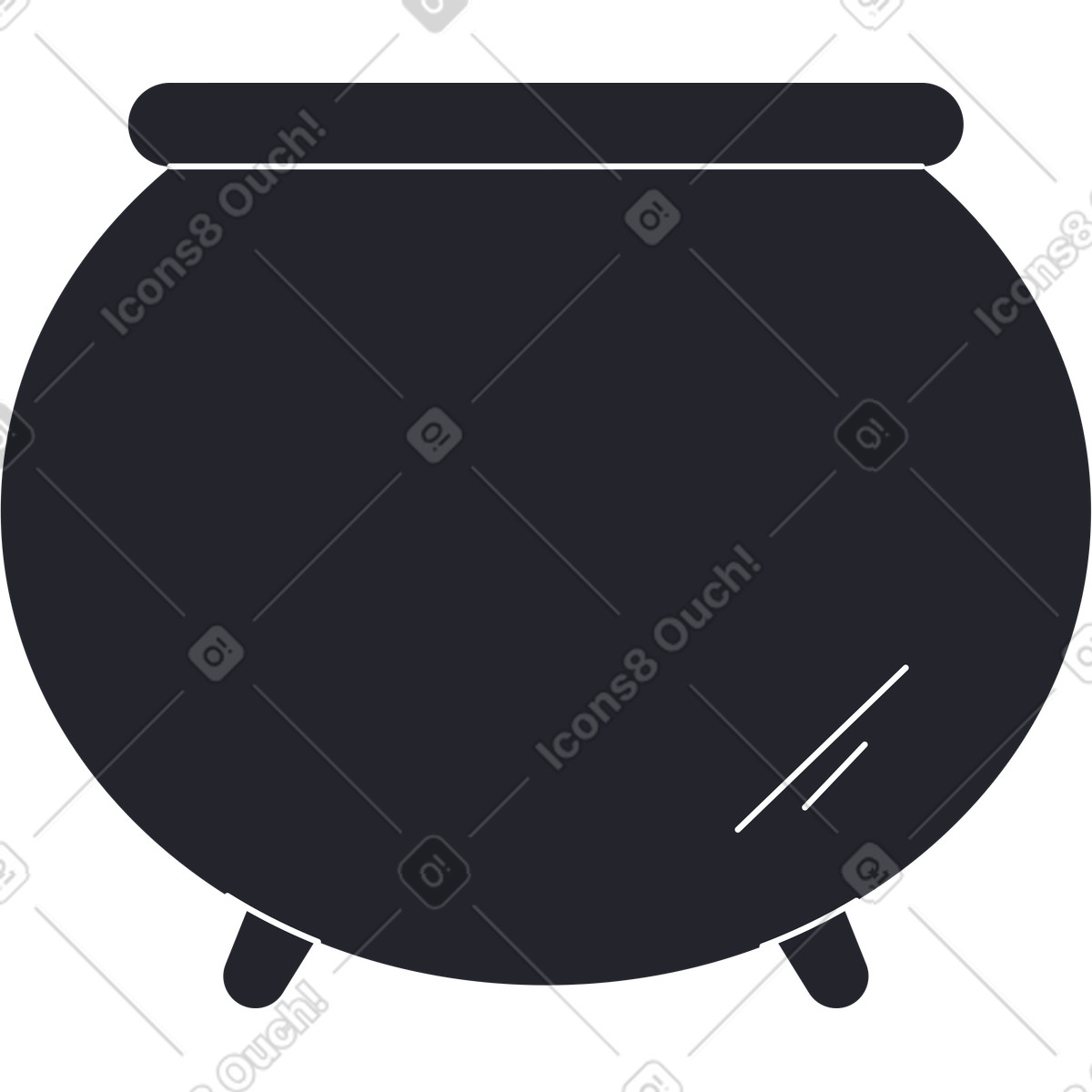 Illustration Grand chaudron dans le style Boba à télécharger aux formats PNG, SVG