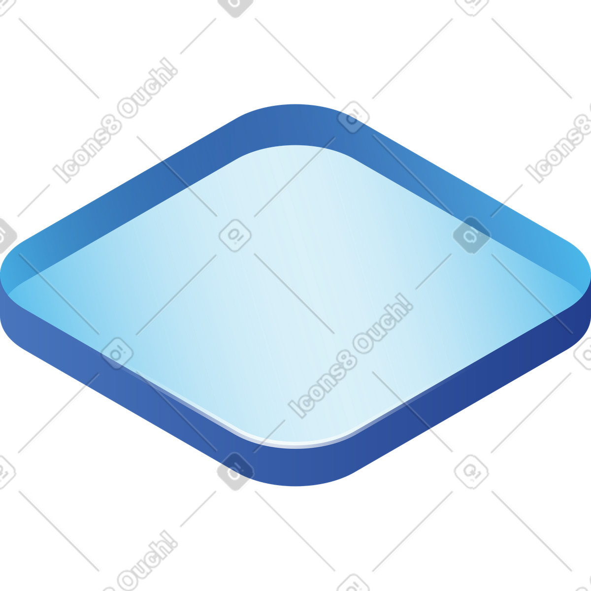 Square glass frame illustration in Quantum style download in PNG, SVG