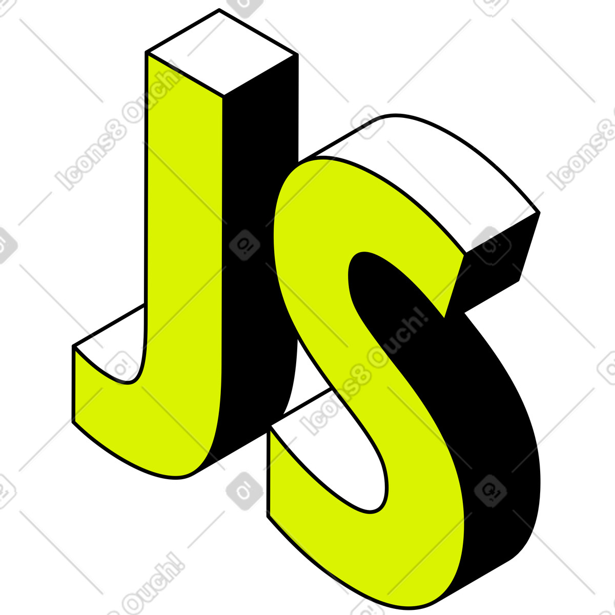 Иллюстрация Текст java script в стиле Isometric — скачать в форматах PNG, SVG