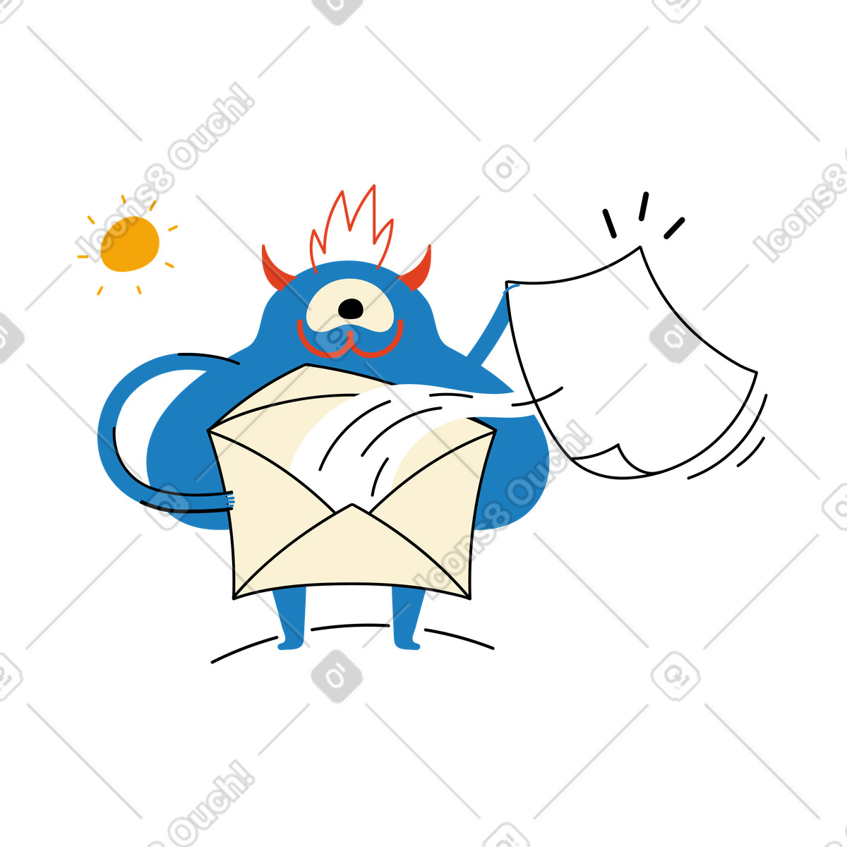 Ilustración Message sent by character en estilo Jelly a descargar en PNG y SVG
