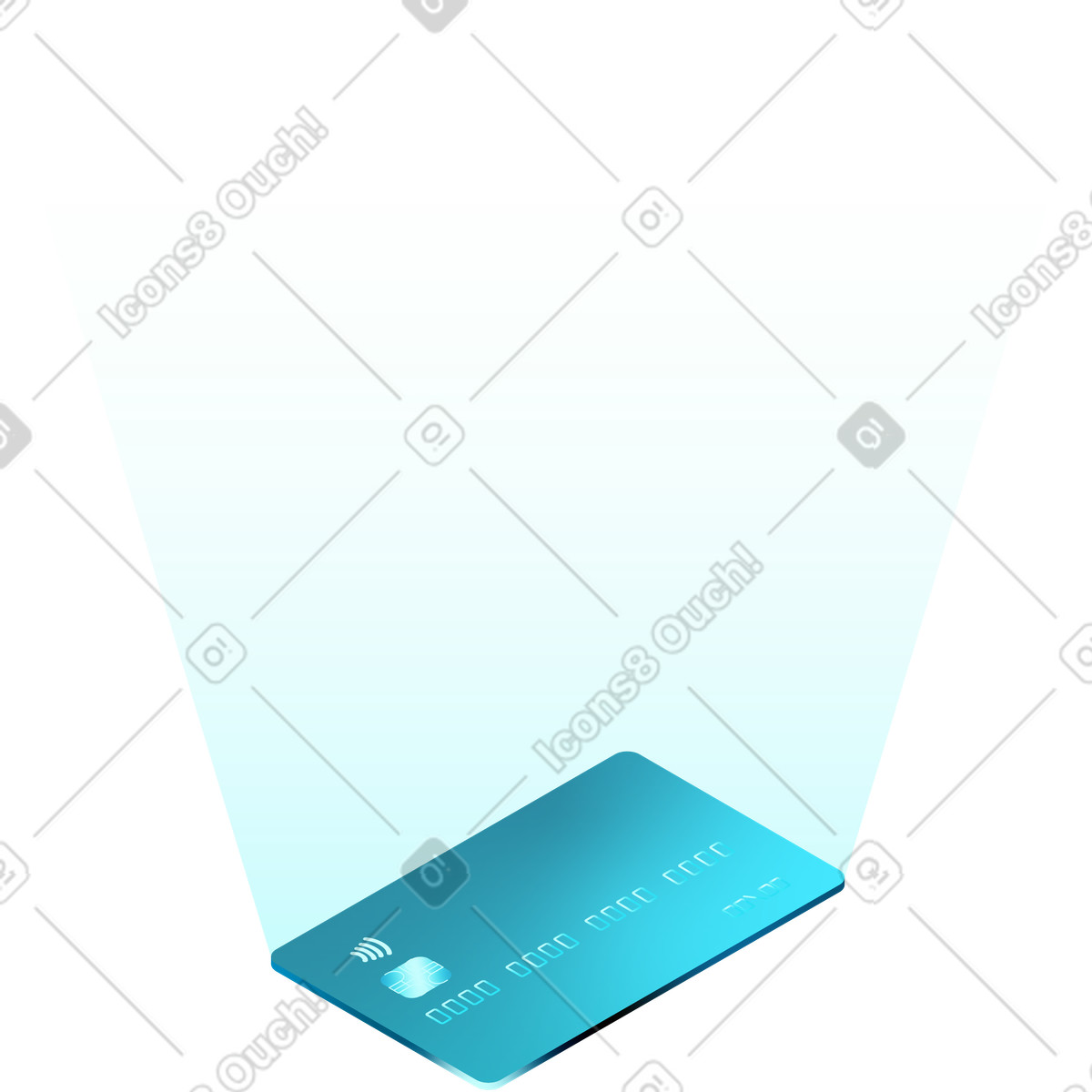 Ilustração de Cartão bancário com luz azul em no estilo Glare para baixar em PNG, SVG