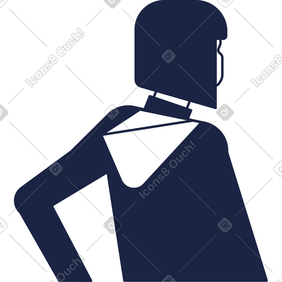 下载 Urban Line 风格的 Woman with bob haircut view from back 插画，支持 PNG、SVG 格式