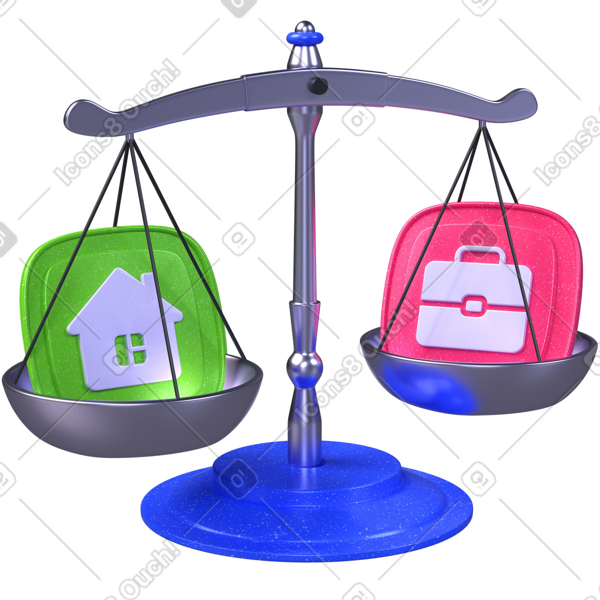 Ilustración Equilibrio entre vida laboral y personal, productividad bienestar, armonía personal profesional en estilo 3D Boost a descargar en PNG SVG