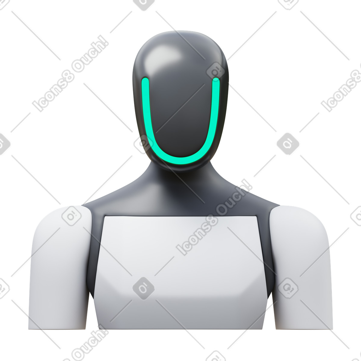 Robot humanoid illustration in PNG, SVG