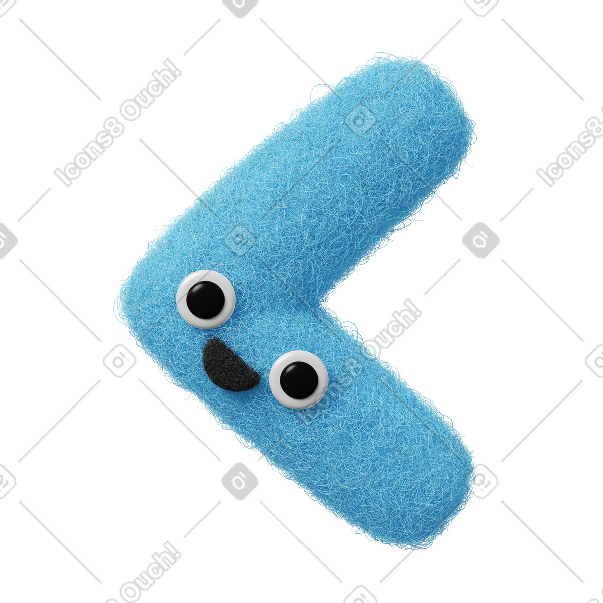Cute back icon illustration in Fuzzy style download in PNG, SVG