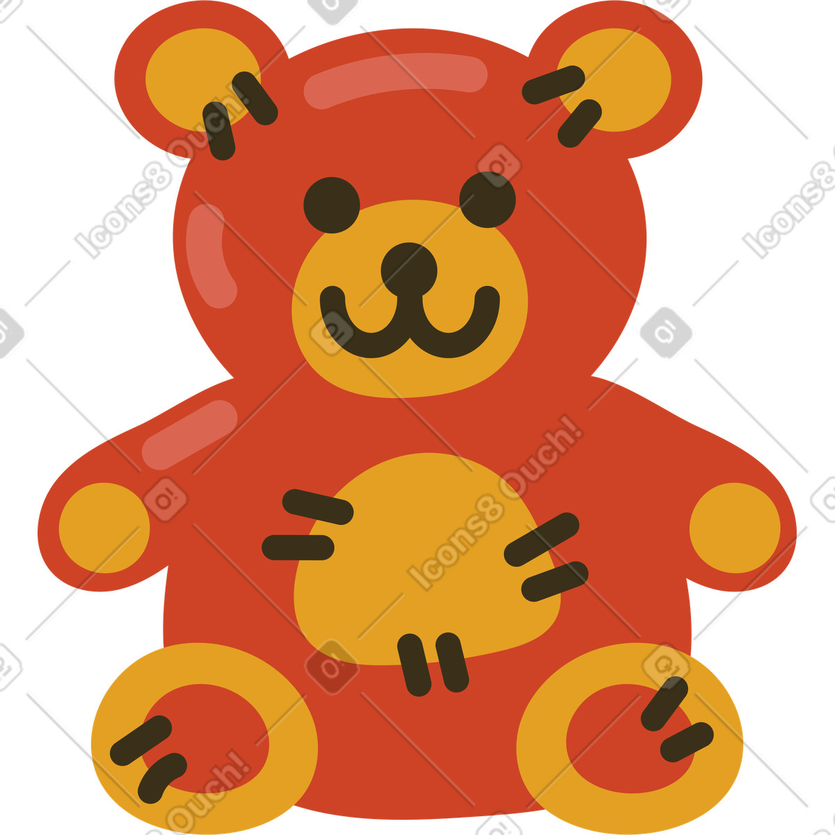 Teddy bear illustration in Arabica style download in PNG, SVG