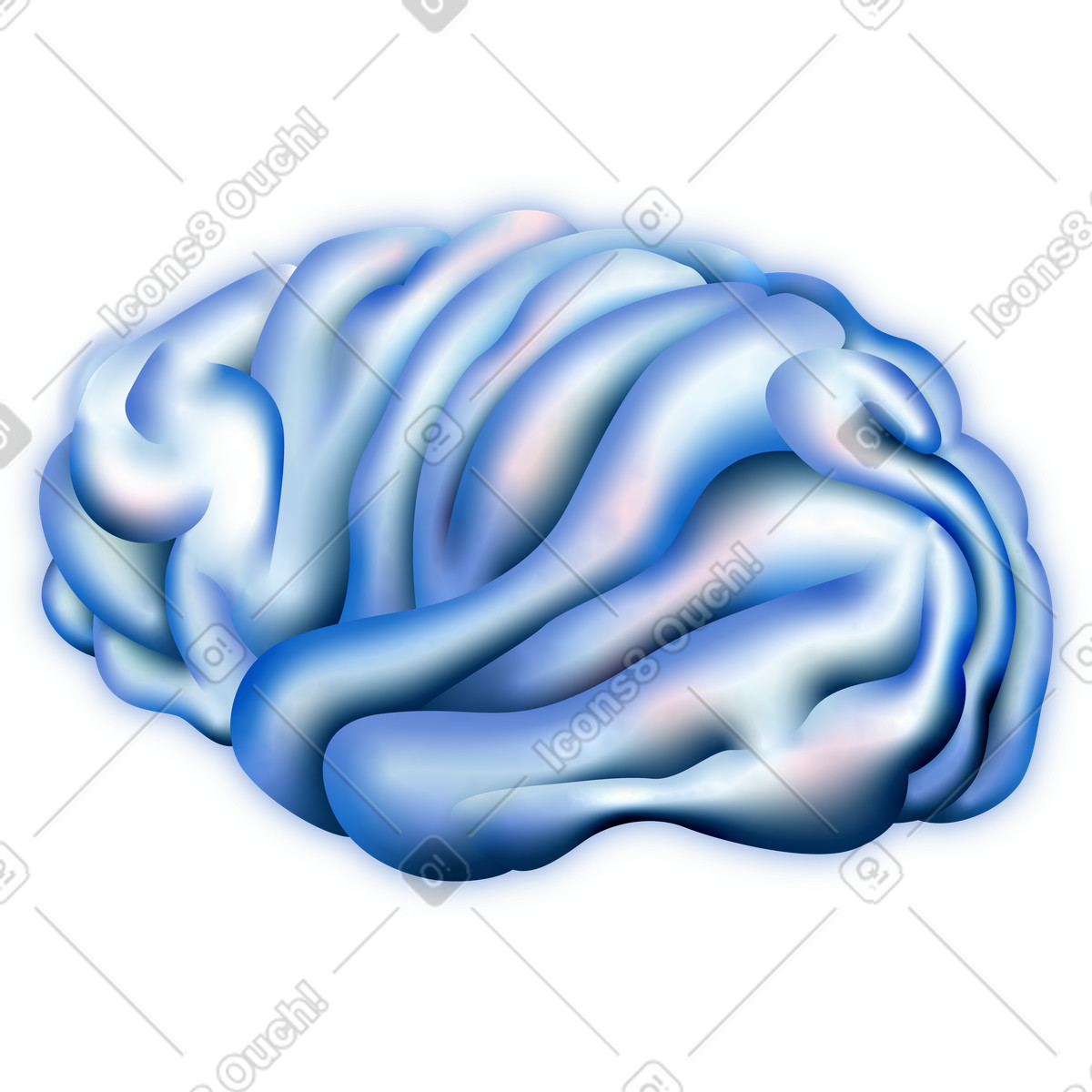 Dimension 스타일의 Brain 일러스트레이션 PNG, SVG 다운로드
