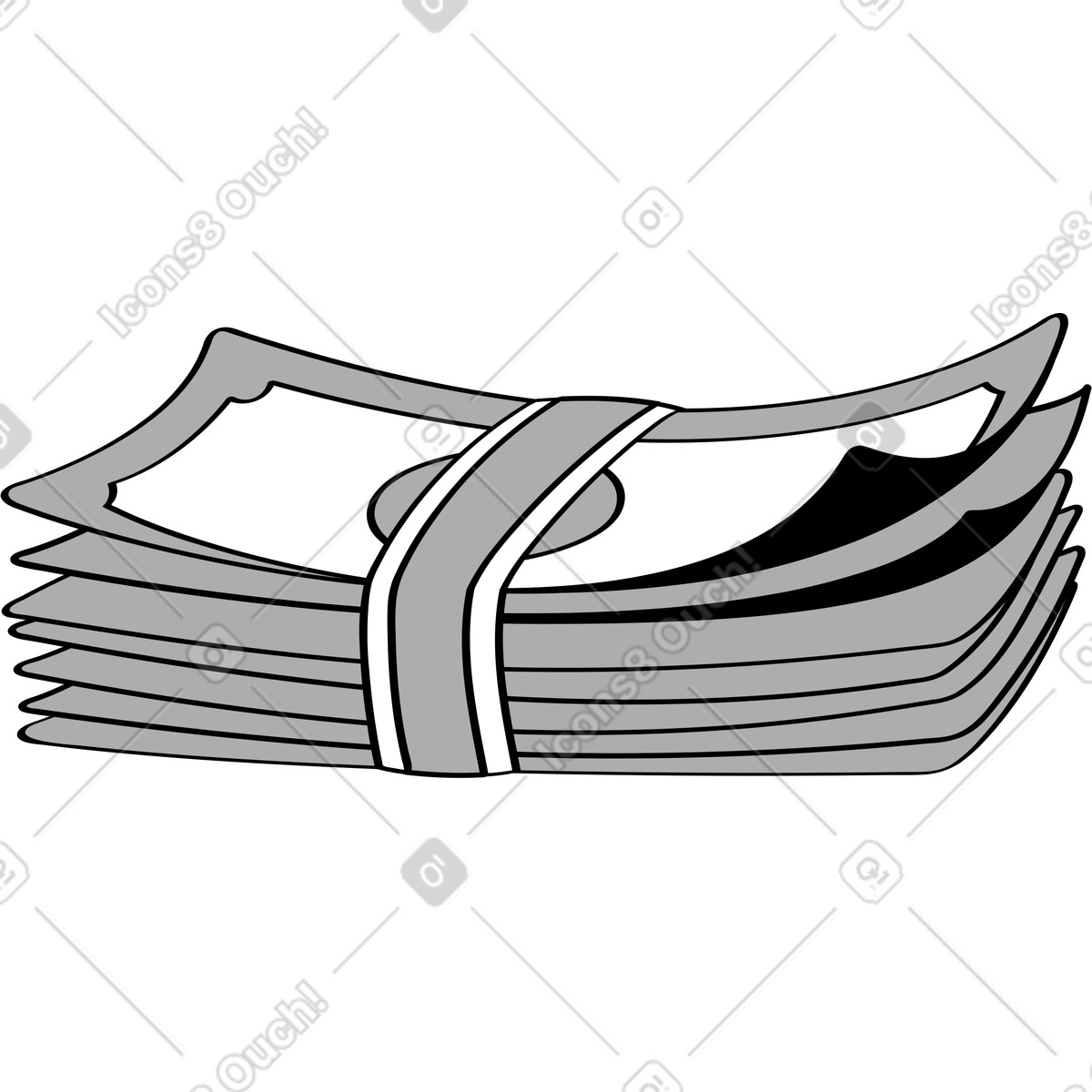Paper money illustration in Looney style download in PNG, SVG