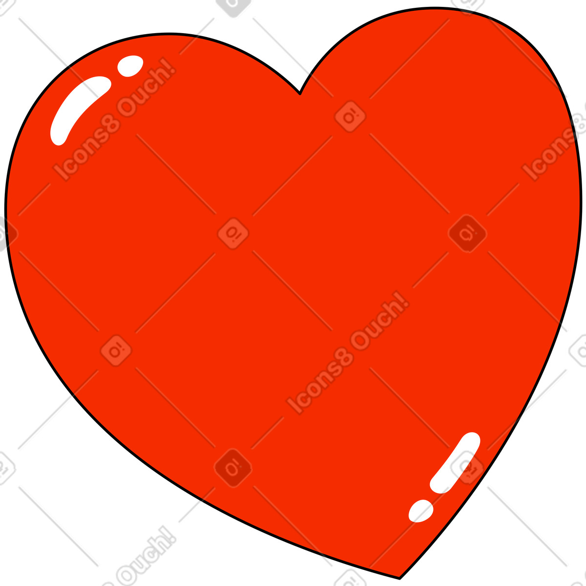 Grande cuore illustrazione in stile Looney scarica in PNG, SVG