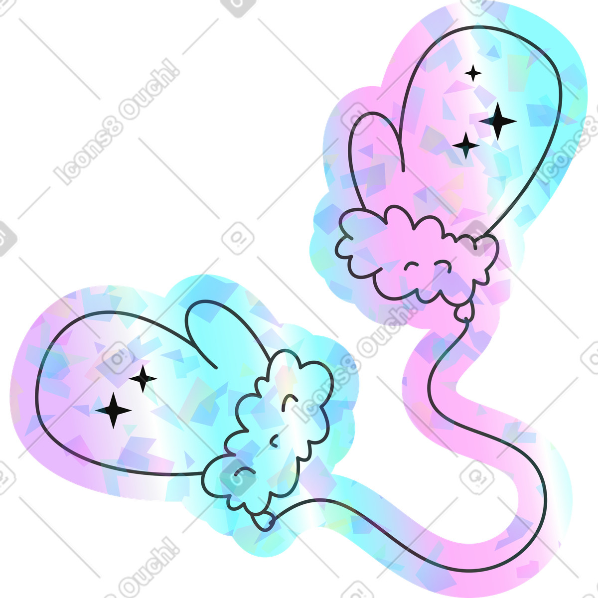 Illustration Mitaines dans le style Holostickers à télécharger aux formats PNG, SVG