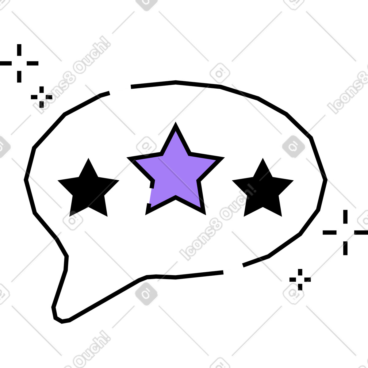 Ilustración Burbuja de revisión en estilo Amethyst a descargar en PNG y SVG