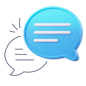 A speech bubble with three horizontal lines - 3D Surfaced style illustration