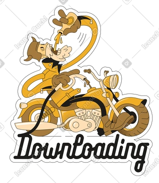 Sticker Downloading PNG, SVG