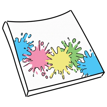 An artistic muster of paint splashes merging into a beautiful canvas