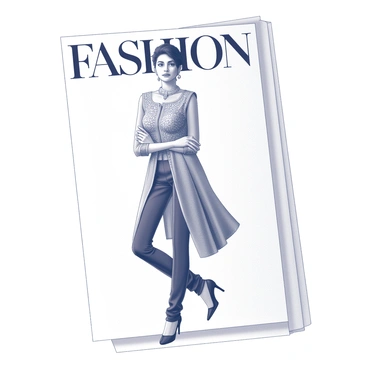 A fashion magazine cover displays a model showcasing contemporary Indian fashion. The model stands confidently, wearing an elegant and intricately designed outfit that blends traditional elements with modern aesthetics. The attire features a structured silhouette, with intricate embroidery and embellishments. The model's hair is styled in a chic manner, framing her face elegantly. She is posed in a dynamic stance, conveying a sense of poise and grace. The background is minimalistic, allowing the focus to remain on the model and her outfit. In the upper section of the cover, the magazine title is prominently displayed in bold letters, adding to the overall appeal of the layout.