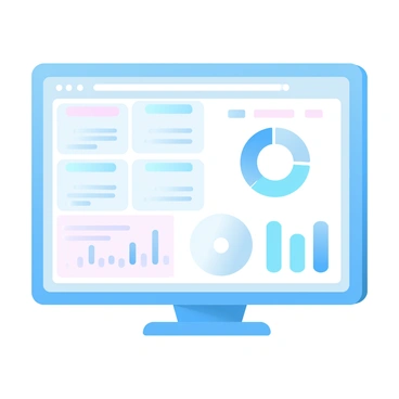 A computer screen displaying a project management dashboard filled with various tasks. The tasks are presented in separate boxes, each showing a title and status indicator. Alongside the tasks, there is a section illustrating costs represented by a bar graph and pie chart, highlighting different budget allocations. The overall layout is organized, with clear headings and a clean design for easy readability.
