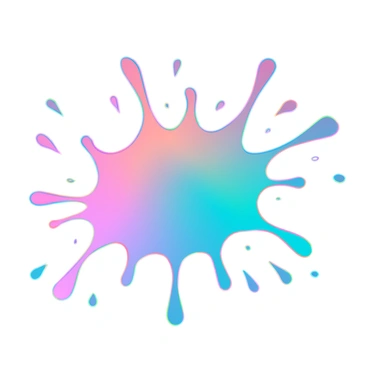 A dynamic splash of bright paints in an array of vivid colors creating a vibrant scene. The paints are shown bursting outwards from a central point, with droplets and splatters radiating in all directions. Each droplet glimmers, reflecting light, and the colors blend where they overlap, creating a rainbow effect. The background is a stark white, allowing the colors to pop and draw the viewer's attention to the energetic movement of the paint.